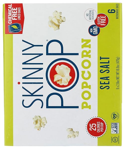 SKINNY POP SEA SALT MICROWAVE POPCORN, 16.8 OZ