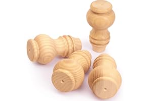 decorluxes Bun Feet for Furniture Set of 4 Kallax Legs Short Table Legs Couch Sofa Coffee Table Legs Dresser Legs | No Hardware (5 in)