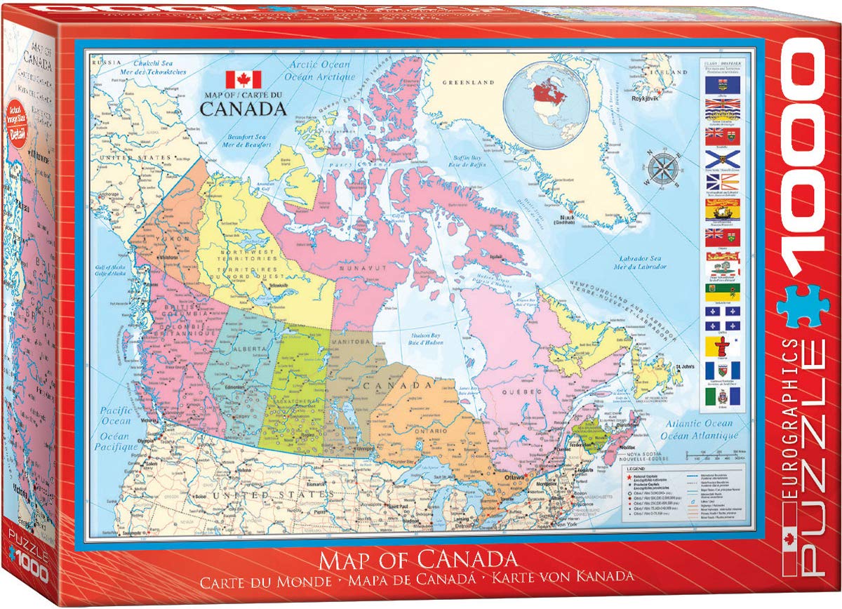 EuroGraphics - Puzzle de Mapa de Canadá de 1000 Piezas