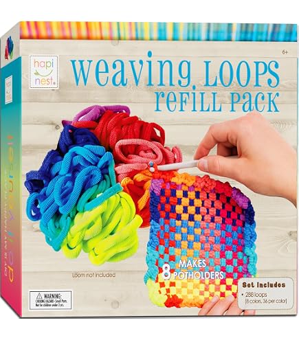 Kit Métier à Tisser Rétro Pepperell – 2 Maniques Incluses + 120 Boucles – Loisir Créatif 8-88 Ans