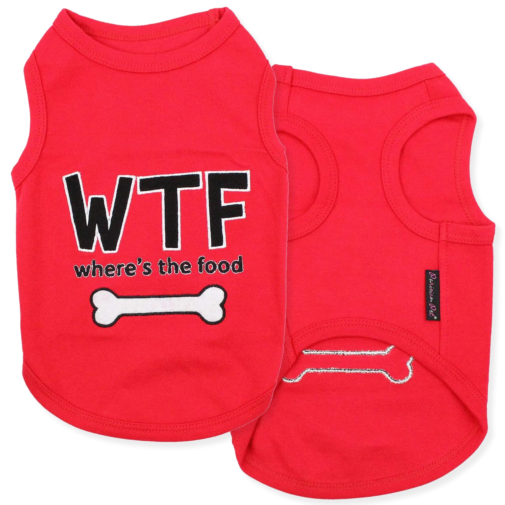 Parisian Pet Funny Cute Dog Cat Pet Shirts Caution Can't Control My Licker, I Work Out, Little Monster, WTF, BFF, Bling $, Got Treats, Babe Magnet, Little Miss Attitude (Where's The Food, M)