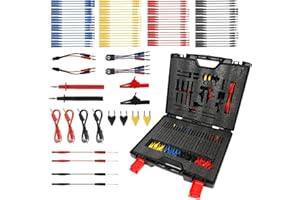 Automotive Circuit Test Leads Kit - Autory 92PCS Terminal Test Kit, Multimeter Test Leads Kit with Back Probe Kit Black Carrying Case Automotive Test Lead Kit with Alligator Clips Wire Connectors Set