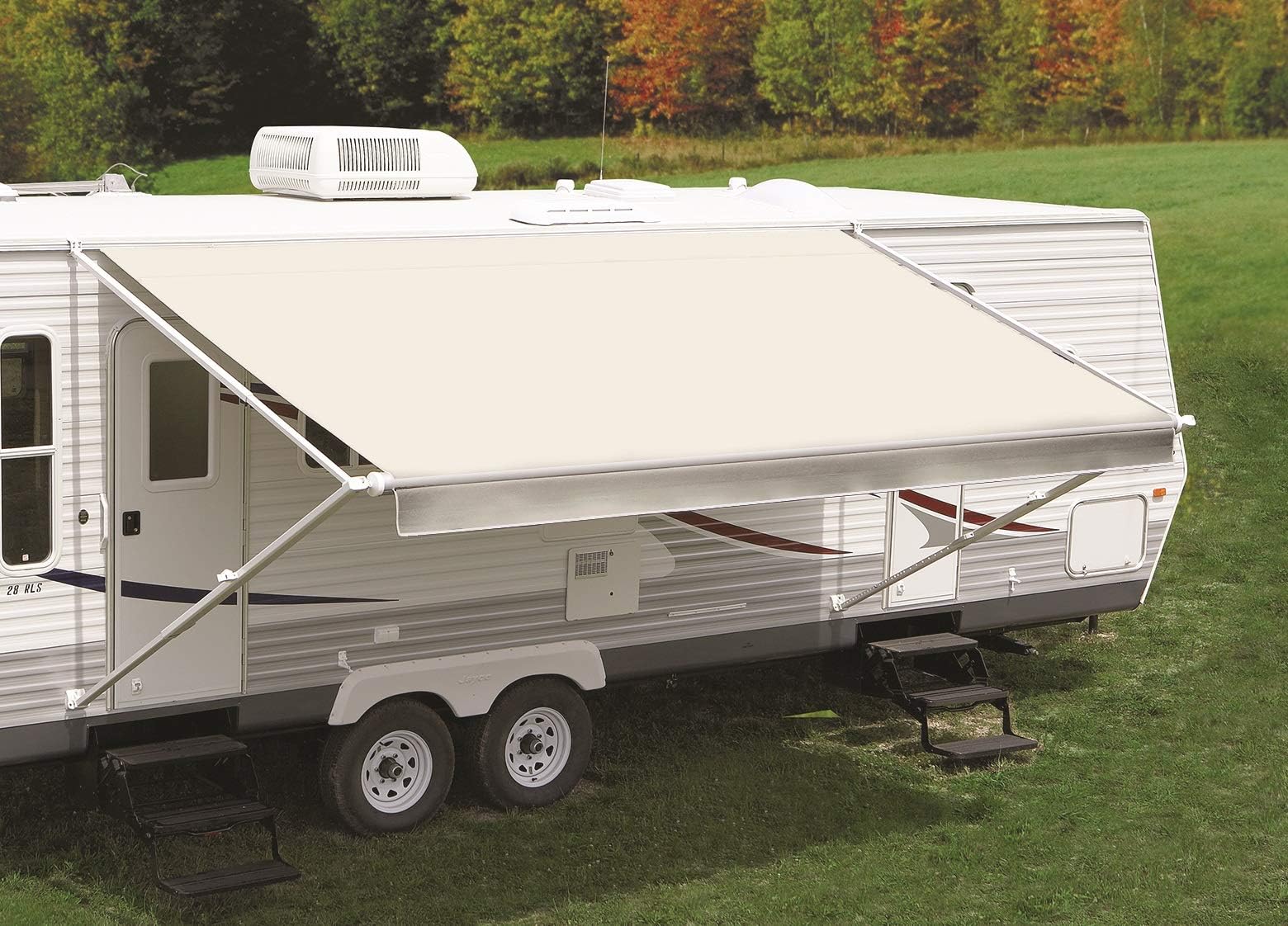 Solid Off White Vinyl Replacement Canopy/Fabric for a 16' Awning
