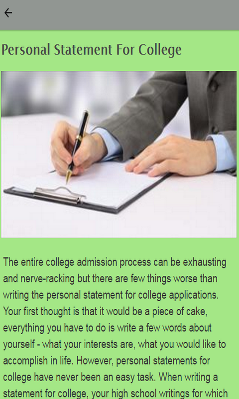 Pbs personal statement picture