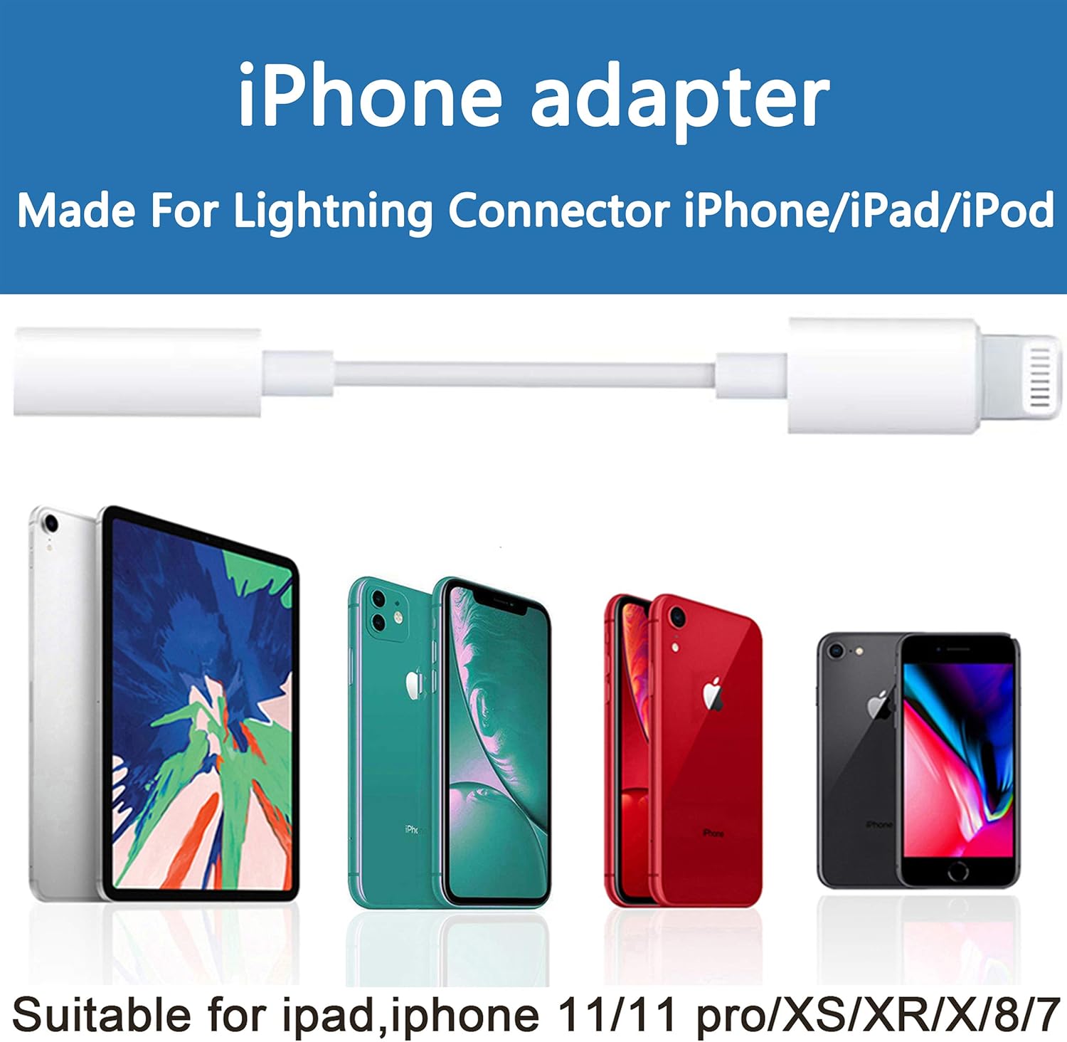 iPhone 11 Headphone Jack Adapter, Apple MFi Certified Lightning to 3