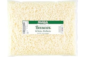Stakich Pure White Beeswax Pellets, All Natural, Cosmetic Grade, Premium Quality (1 Pound)