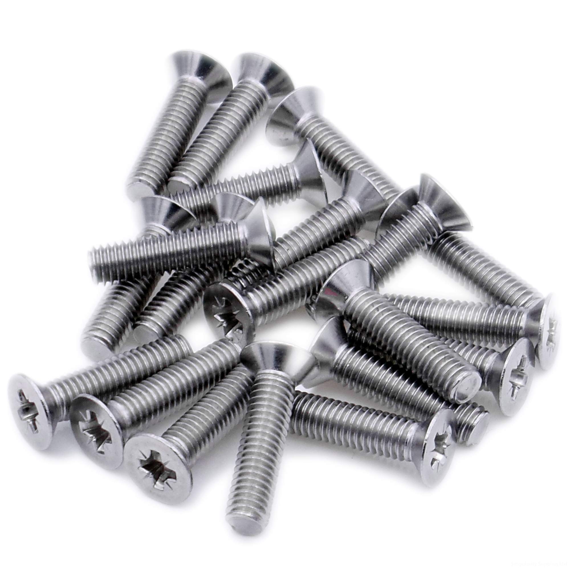 M3 (3mm x 18mm) Pozi Countersunk Machine Screw (Bolt) - Stainless Steel (A2) (Pack of 20)