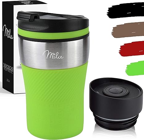 Milu Thermobecher Isolierbecher Kaffeebecher To Go 210ml 100 Auslaufsicher Trinkbecher Aus Edelstahl Autobecher Doppelwand Isolierung Thermo Becher Travel Mug Grun Amazon De Kuche Haushalt