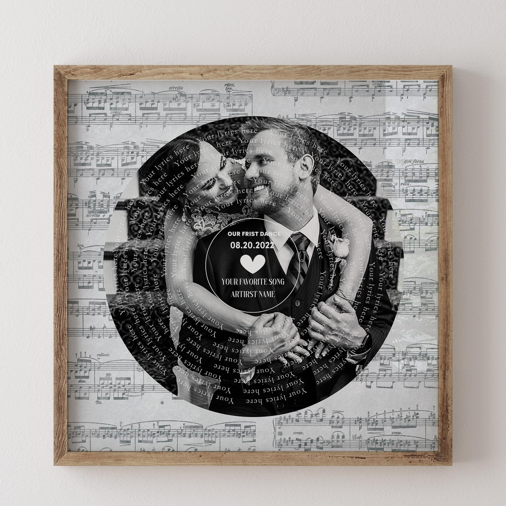 First Dance Song Lyrics Gift UNFRAMED Poster