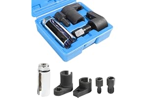 UBOG 5pcs Oxygen Sensor Socket,O2 Sensor Wrench,Car Accessories Automotive Oxygen Sensor Socket Removal Tool Wrench and Thread Chaser Set for Removing and Installing Oxygen Sensors,Vacuum Switches