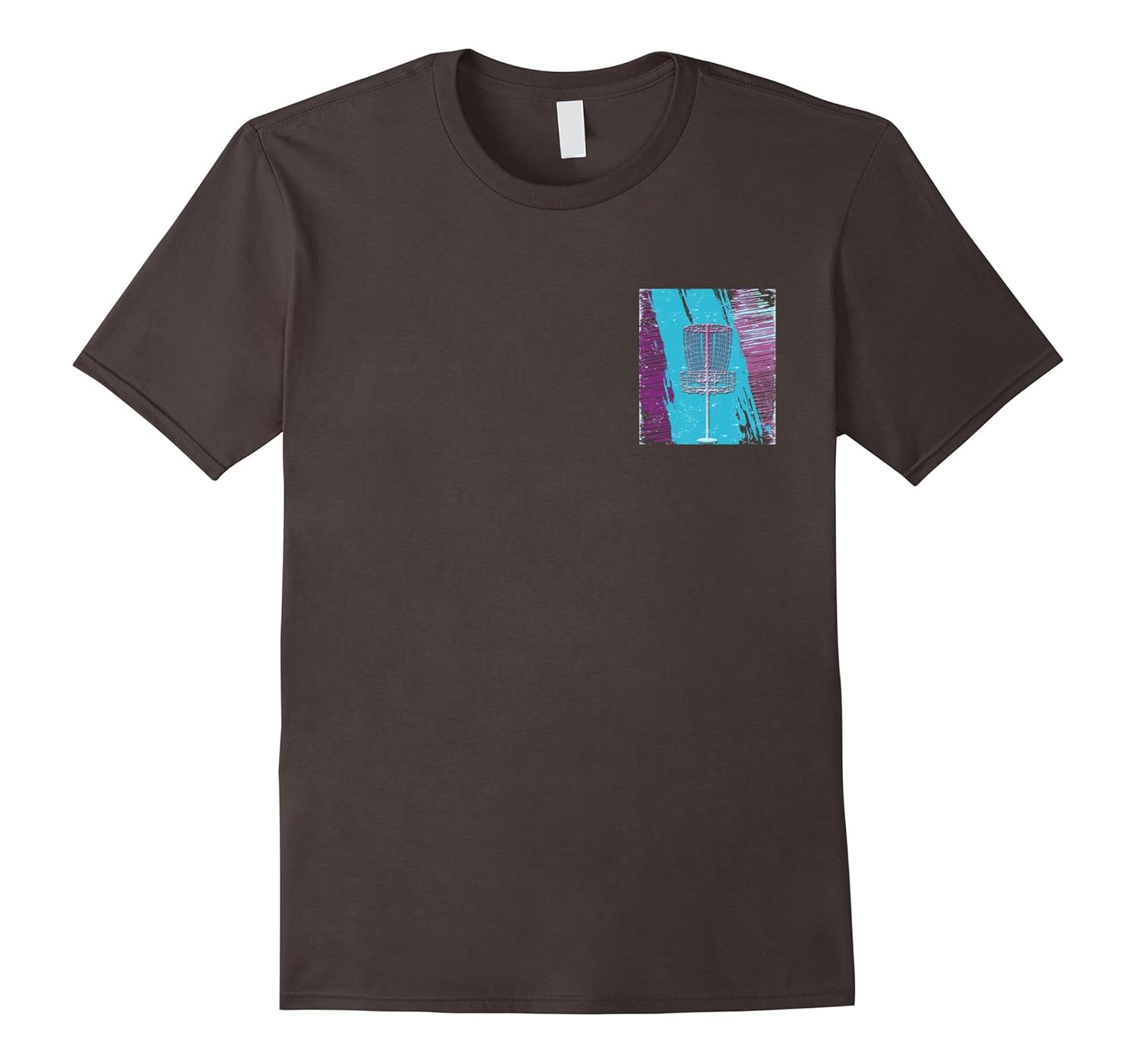 Aqua Watercolor Disc Golf Basket Pocket Logo TShirt