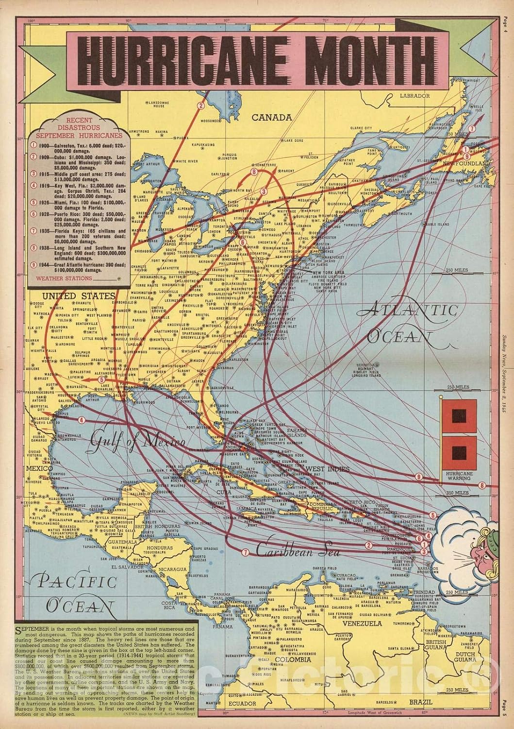 Hurricane Track History Map