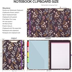 HWPRATO Clipboard Folio with Refillable Lined