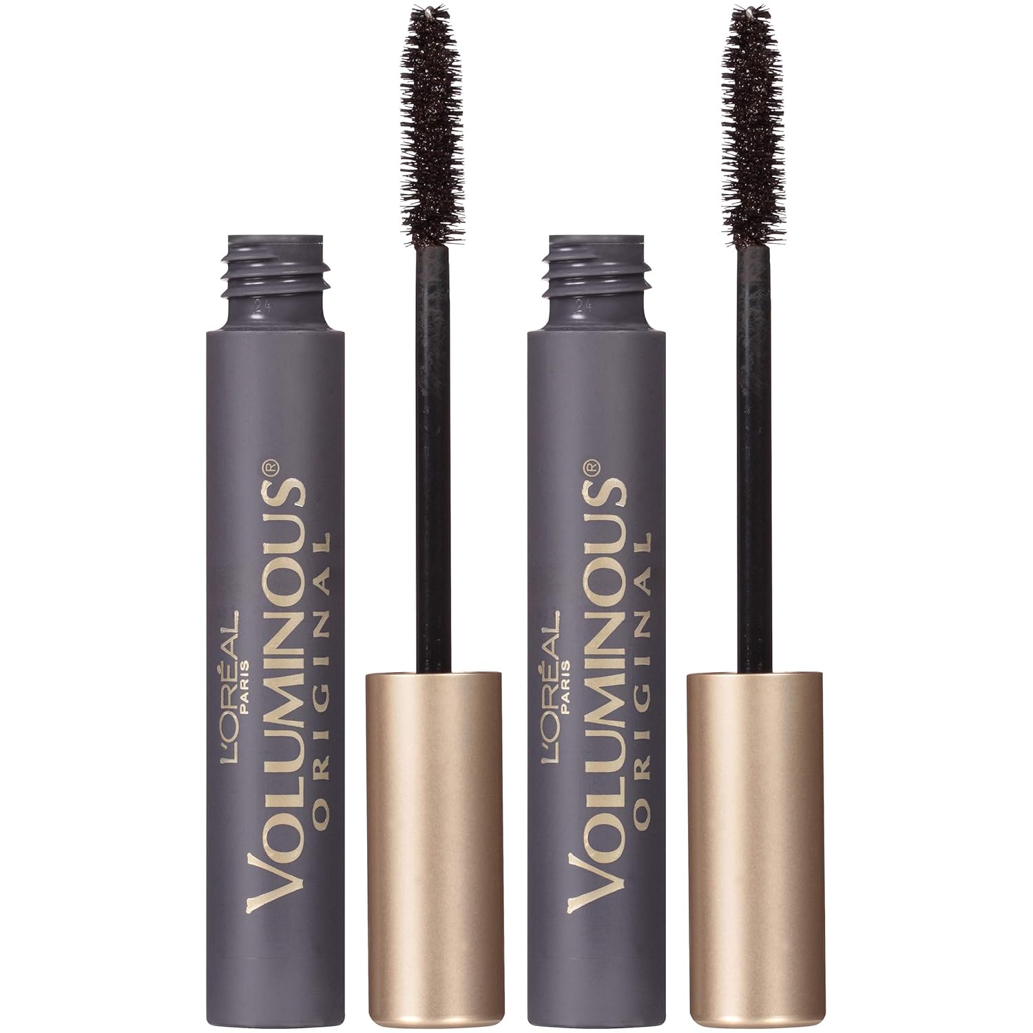 L’Oreal Paris Makeup Voluminous Original Volume Building Mascara, Black Brown, 2 Count