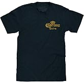 Tee Luv Men's Faded Corona Extra Double Sided Beer Brand Logo T-Shirt