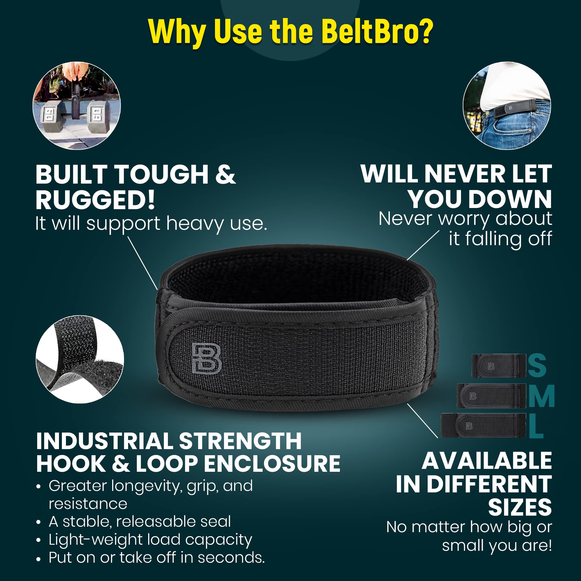 BeltBro Titan No Buckle Elastic Belt For Men — Fits 1.5 Inch Belt Loops, Comfortable and Easy To Use