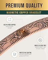 MagnetRX Women's Copper Bracelet Floral Cuff with 10 Magnets 3,500 Gs Adjustable view 5