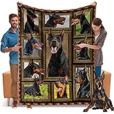 Doberman Blanket, Doberman Gifts for Women Men, Cozy Fuzzy Soft Throw Blanket for Couch Bed Sofa, Warm Flannel Fleece Blanket Throw Size 50" X 60", Lightweight Plush Travel Blankets and Throws