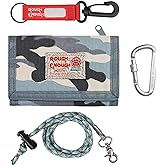 Rough Enough Kids Wallet for Boys Teen with Neck Lanyard Keychain Blue Camo Canvas