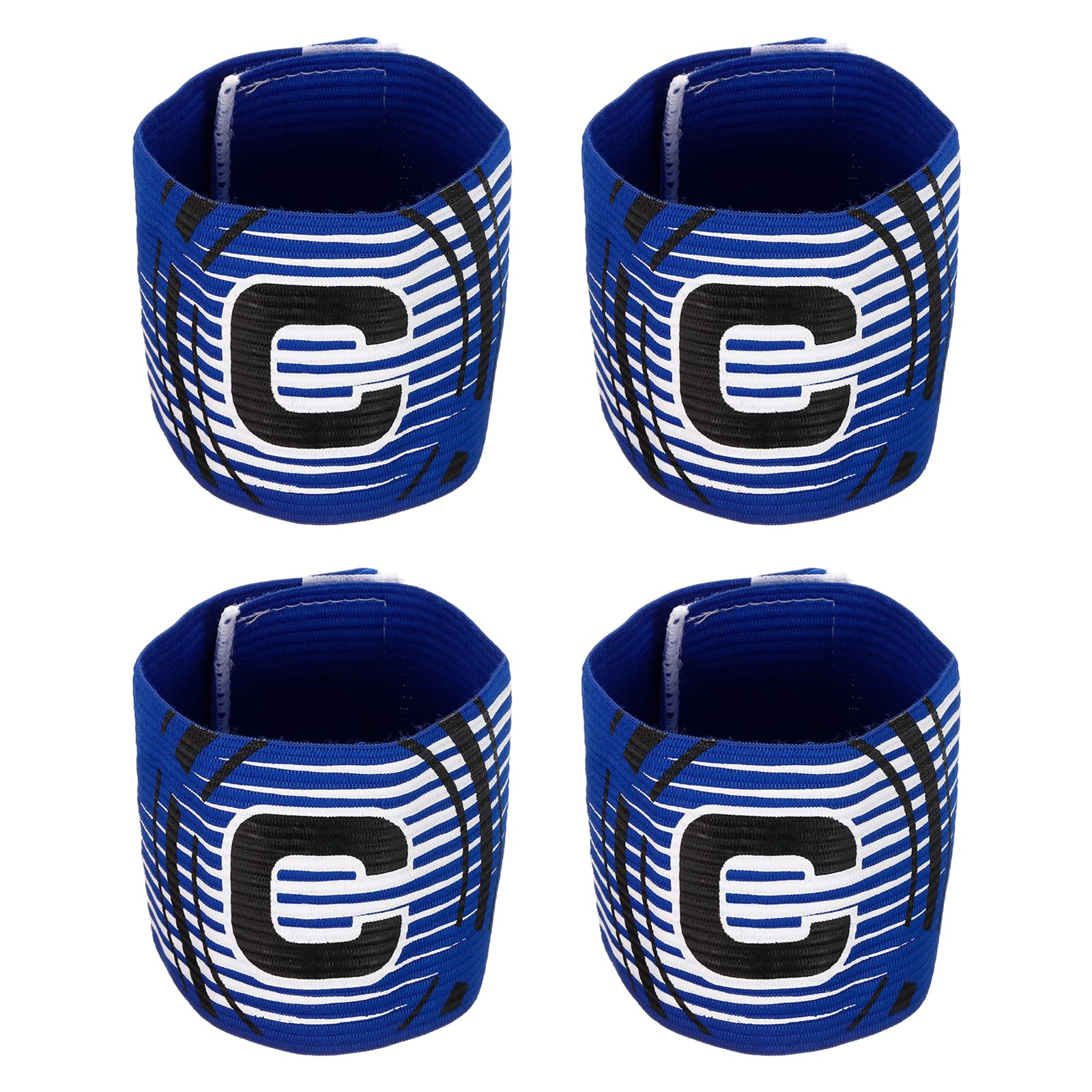 PATIKIL Captain's Armband, 4 Pack Letter C Elastic Arm Band for Soccer Team Training, Blue