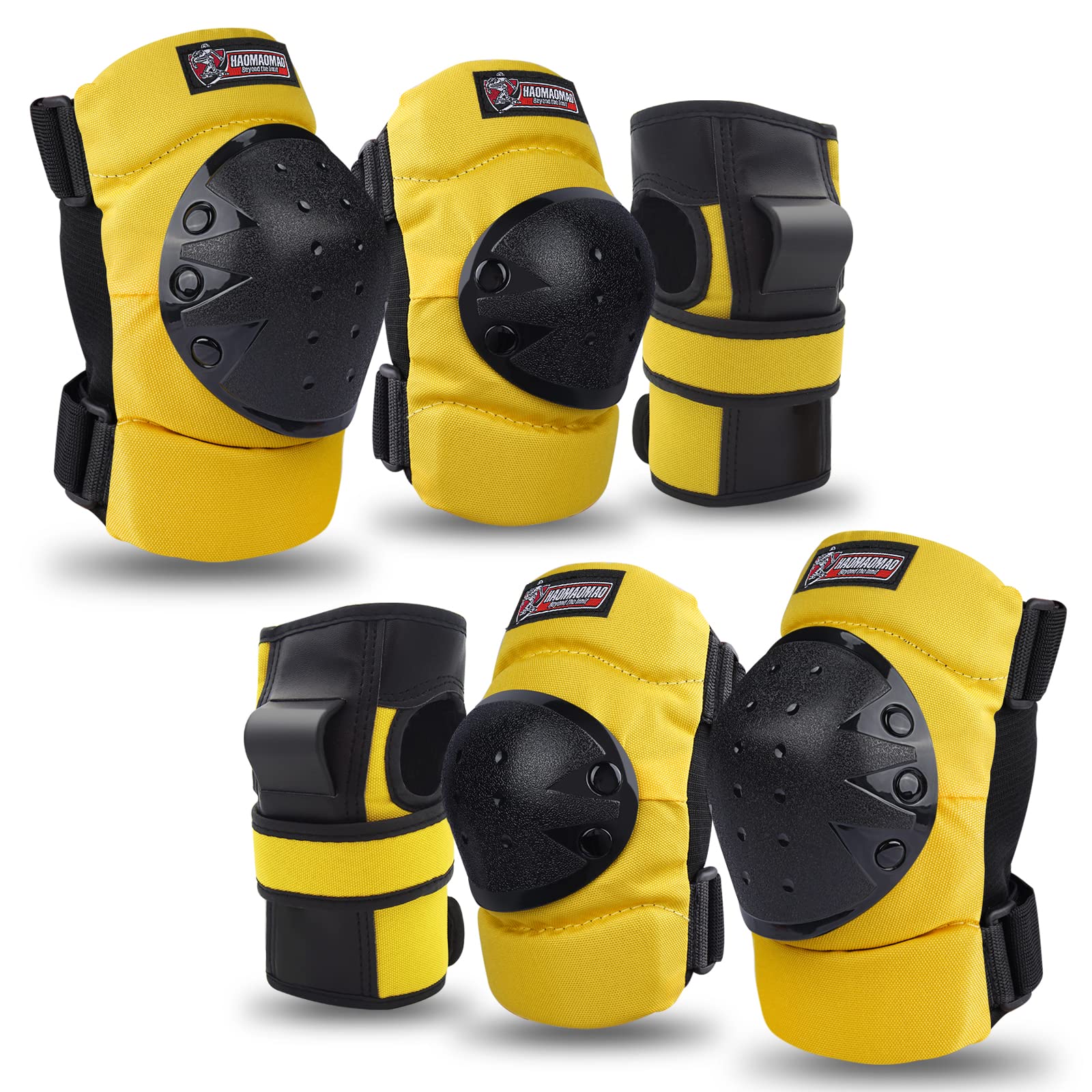 Adult & Kids Knee Pads Elbow Pads Wrist Guards Protective Gear Set for Skateboarding, Skating, Inline Skating, Roller Skating, Scooter, BMX Biking Cycling and Outdoor Extreme Multi-Sports