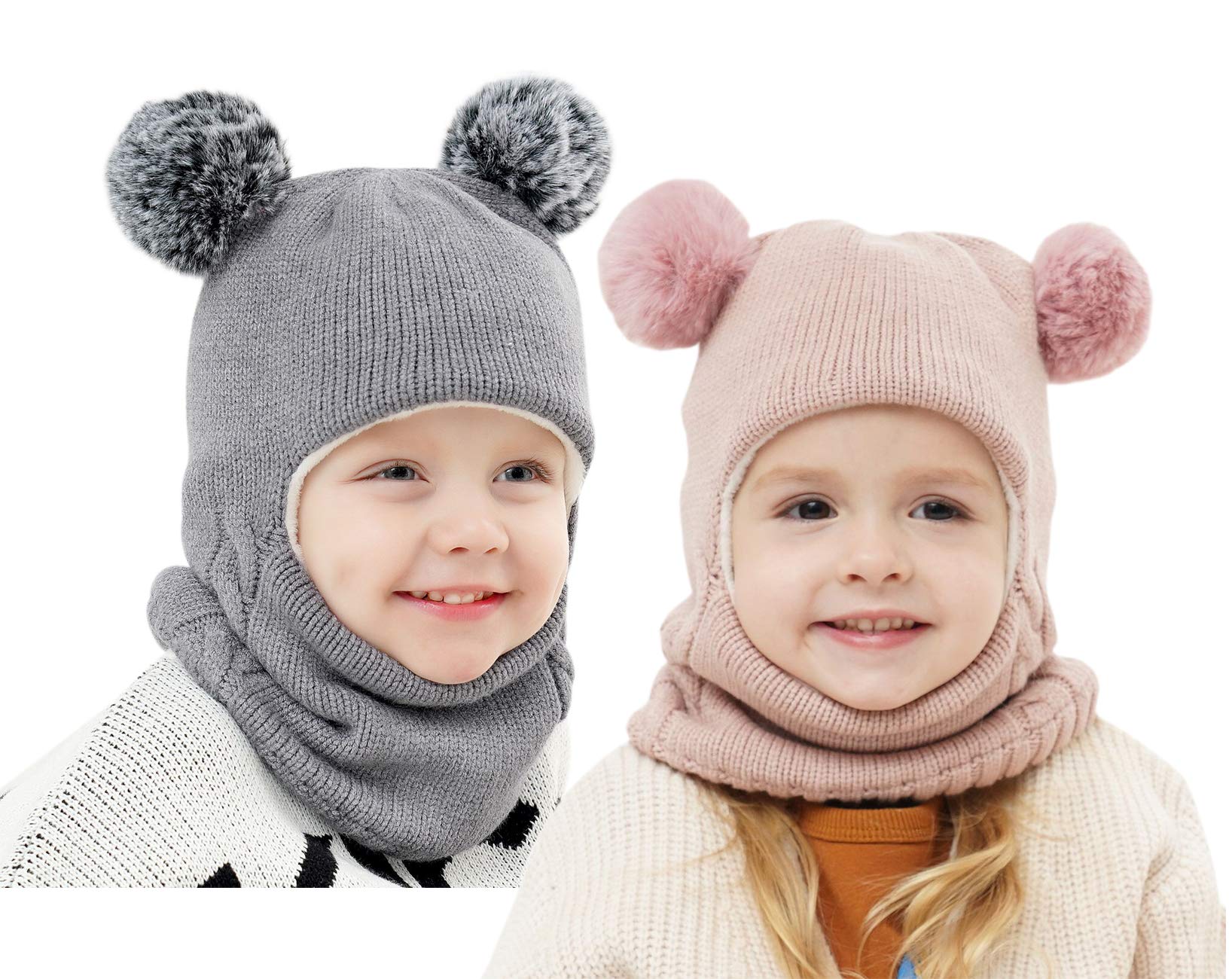 Baby Winter Hat Scarf Set, Unisex Infant Toddler Kids Hat Scarf