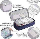 WEMATE Large Pencil Case Canvas 9x4.3x2.4in 5 Compartments Blue view 4