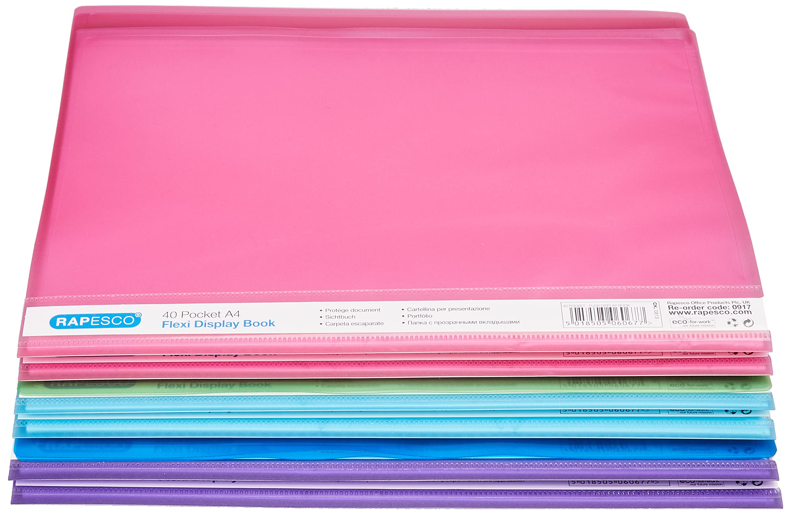 Rapesco 10 File - 40 Pockets A4 Clear