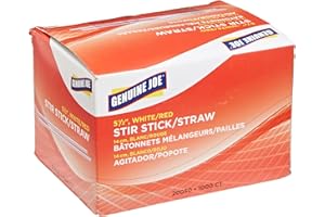 Genuine Joe GJO20050 Stir Stick, 5.5", 139.7 mm Length, Plastic, 1000/Box, White