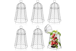 GCCSJ 6 Pack Plant Protectors from Animals, Garden Cloche Chicken Wire Cloche, Strong Support Plant Cage, Protect Plant from Animals, Larger and Wider Plant Cages for Outdoor Plants, 11.8'' D X 22.8" H