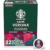 Starbucks K-Cup Coffee Pods, Dark Roast Hot or Iced Coffee, Caffè Verona, 22 Keurig Pods