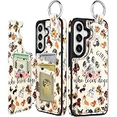 Shorogyt for Samsung Galaxy S26 Wallet Case, Dog Lover | Card Holder Slots, Kickstand Viewing, Magnetic Clasp, Leather RFID Blocking, Cute Design, Flip Folio Phone Cover for Women