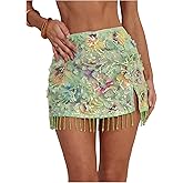 MakeMeChic Women's Sequin Mini Skirt Y2K Sparkly Micro Pencil Skirt