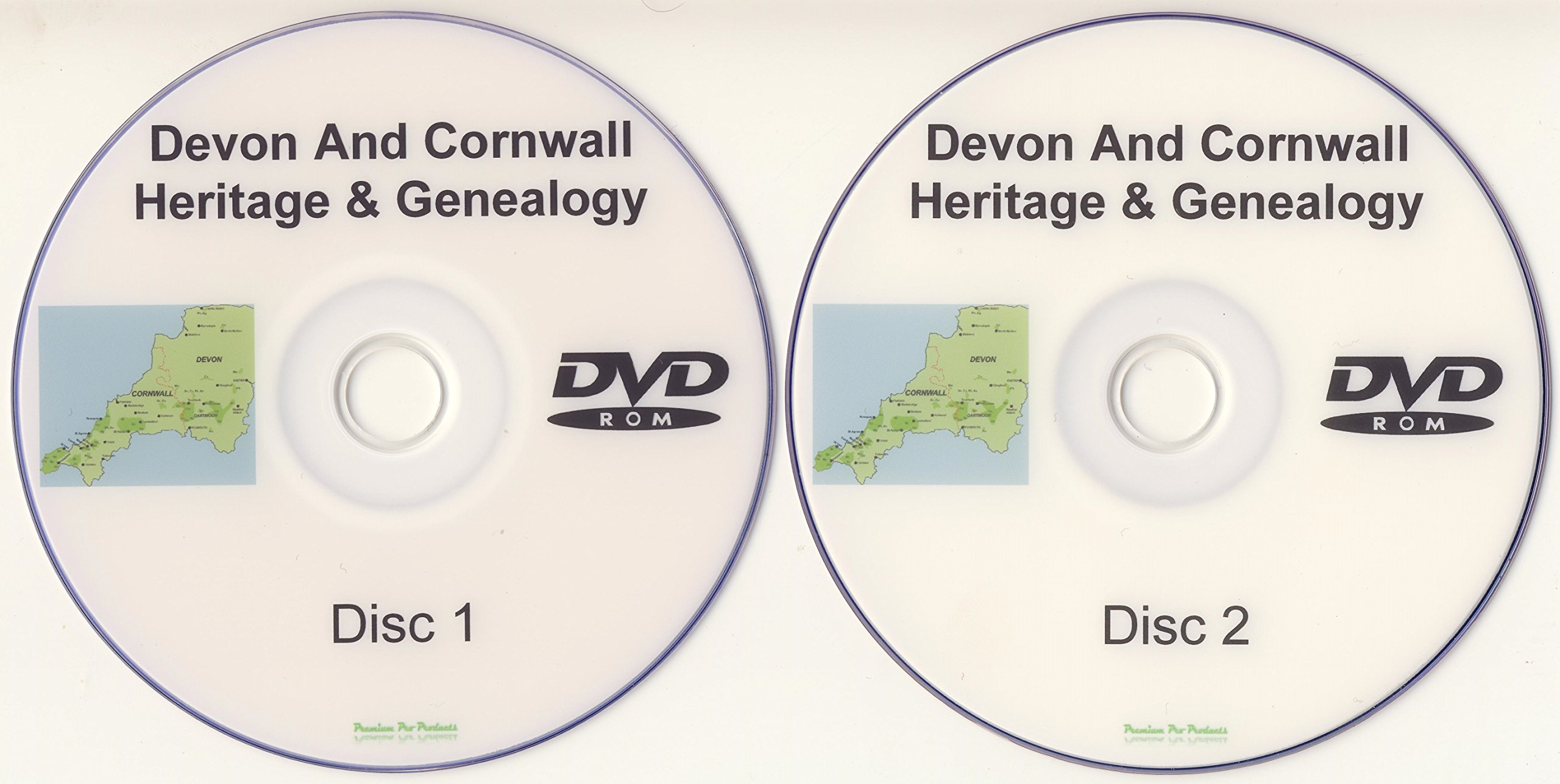 Devon & Cornwall Genealogy DVD-ROM 2 Disc Set of eBooks Heritage Family Tree Software Ancestry