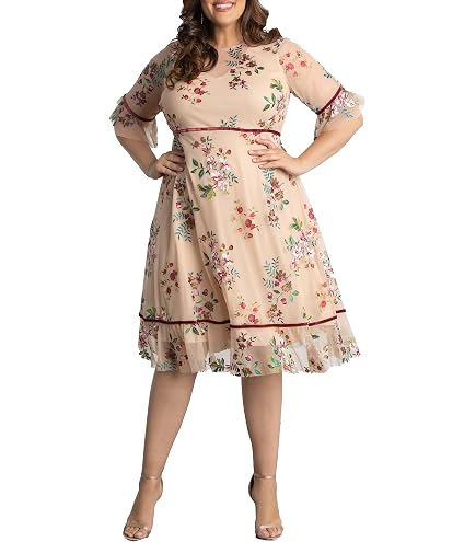 Kiyonna Women's Plus Size Luna Lace Cocktail Dress 2X Indigo Blue : Clothing, Shoes & Jewelry