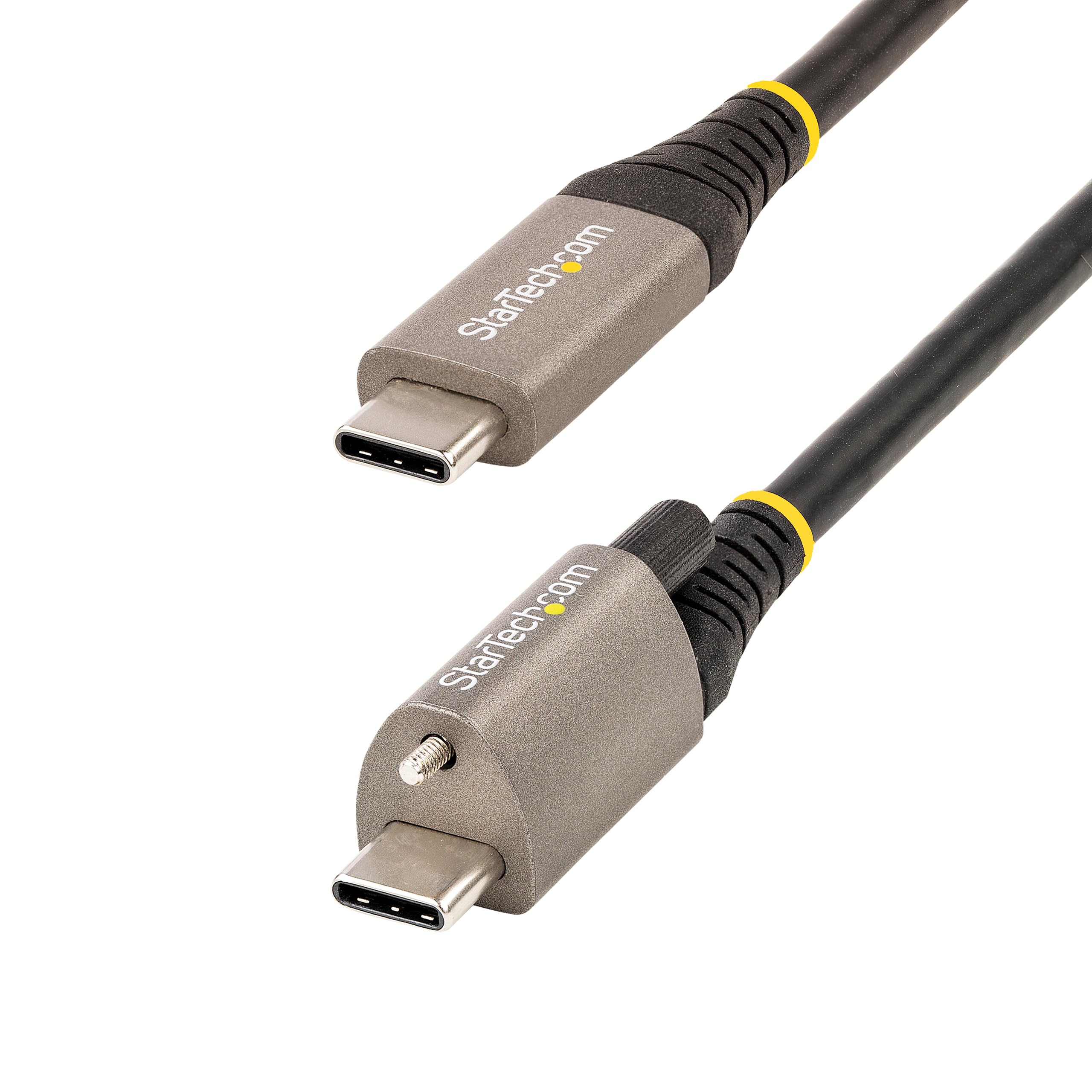 StarTech.com 20" (50cm) Top Screw Locking USB C Cable 10Gbps - USB 3.2 Gen 2 Type-C Cable - 100W (5A) Power Delivery Charging, DP Alt Mode - Single Screw Lock, USB-C Cord Charge/Sync (USB31CCTLKV50CM)