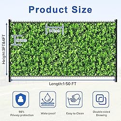 UPGRADE 4'x42'Customized PVC Privacy Fence Screen