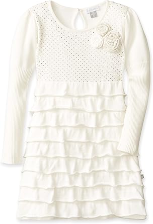 Amazon Com Petit Lem Little Girls White Winter Knit Sweater