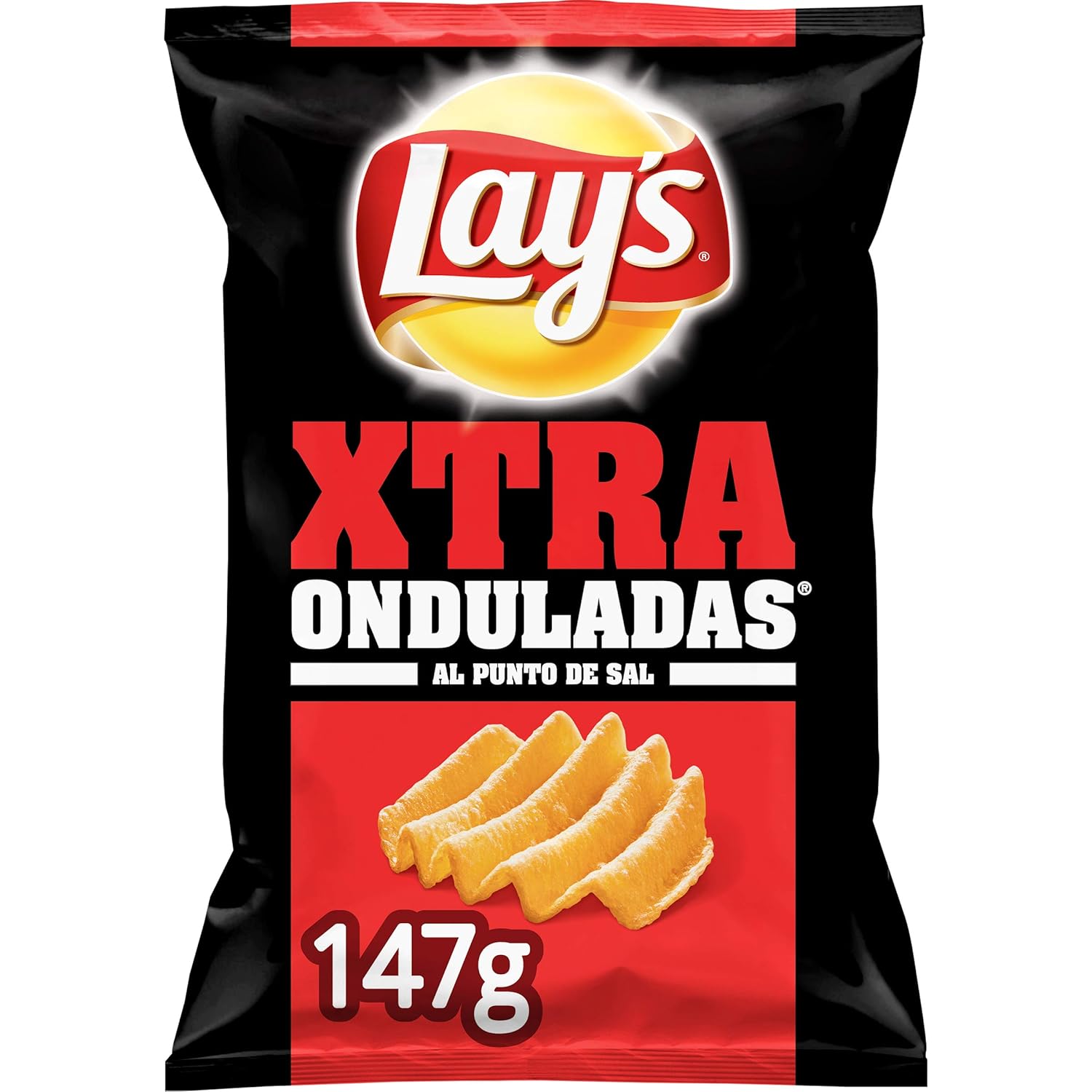 Lays Xtra Onduladas - Patatas Fritas al Punto de Sal, 150 gr ...