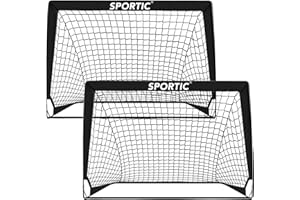 SPORTIC 2 Pack 4' x 3' Soccer Goal Net Set, Pop Up Kids Practice Soccer Goals for Indoor and Outdoor.Portable Soccer Net with Carrying Bag & Ground Pegs, Perfect for Backyard, Field, Court