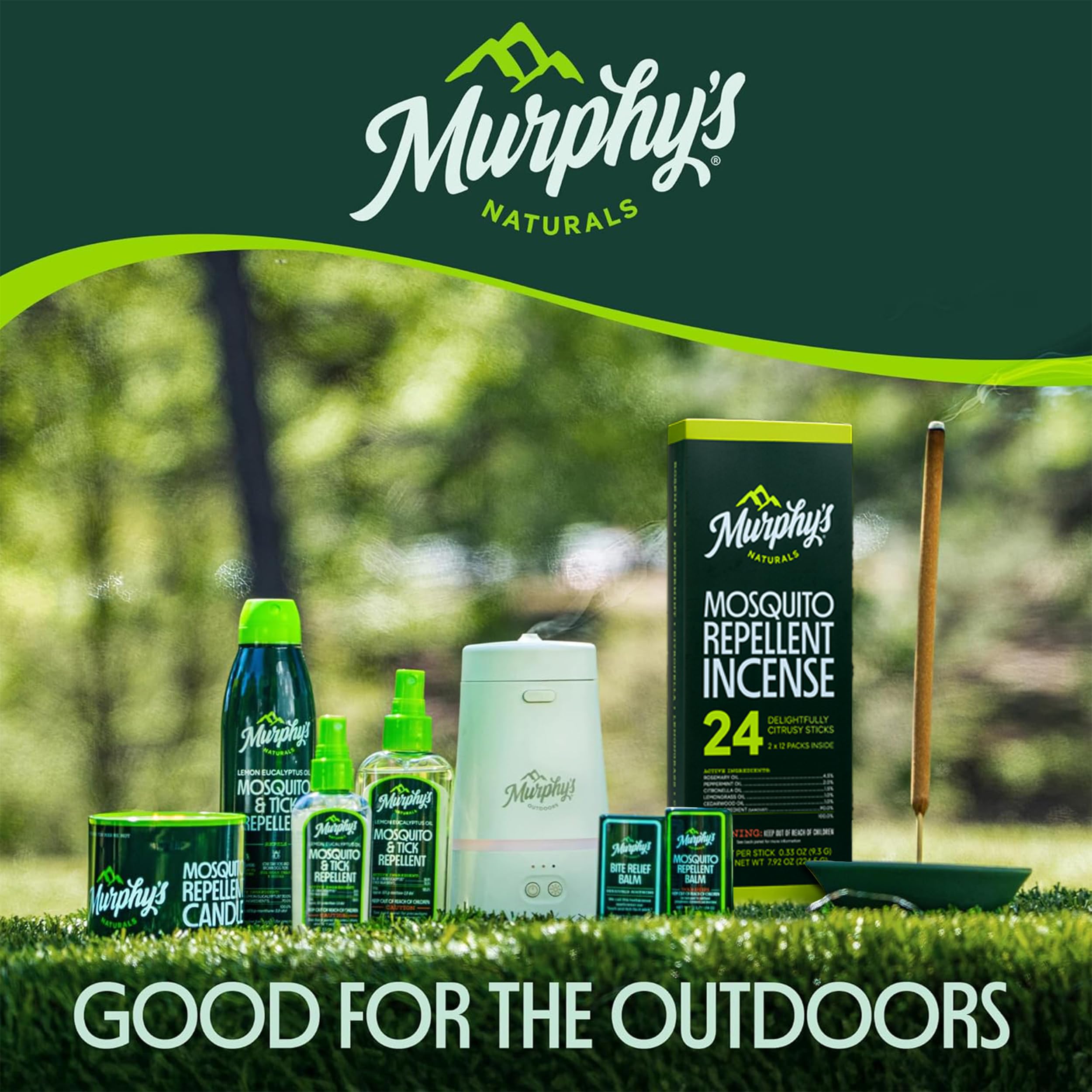 Murphy's Naturals Mosquito & Tick Bug Repellent Spray, Oil of Lemon Eucalyptus for Skin + Outdoor Gear, DEET-Free, 4 Ounce Pump, 2-Pack