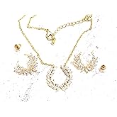 Fine Gold Wreath Necklace & Olive Wreath Earrings HANDMADE Jewellery Gold Ancient Greek Necklace Earrings SET Handset Austrian Crystal Leaf Jewelry Sterling Silver Yellow Gold Bday gift for Womans day