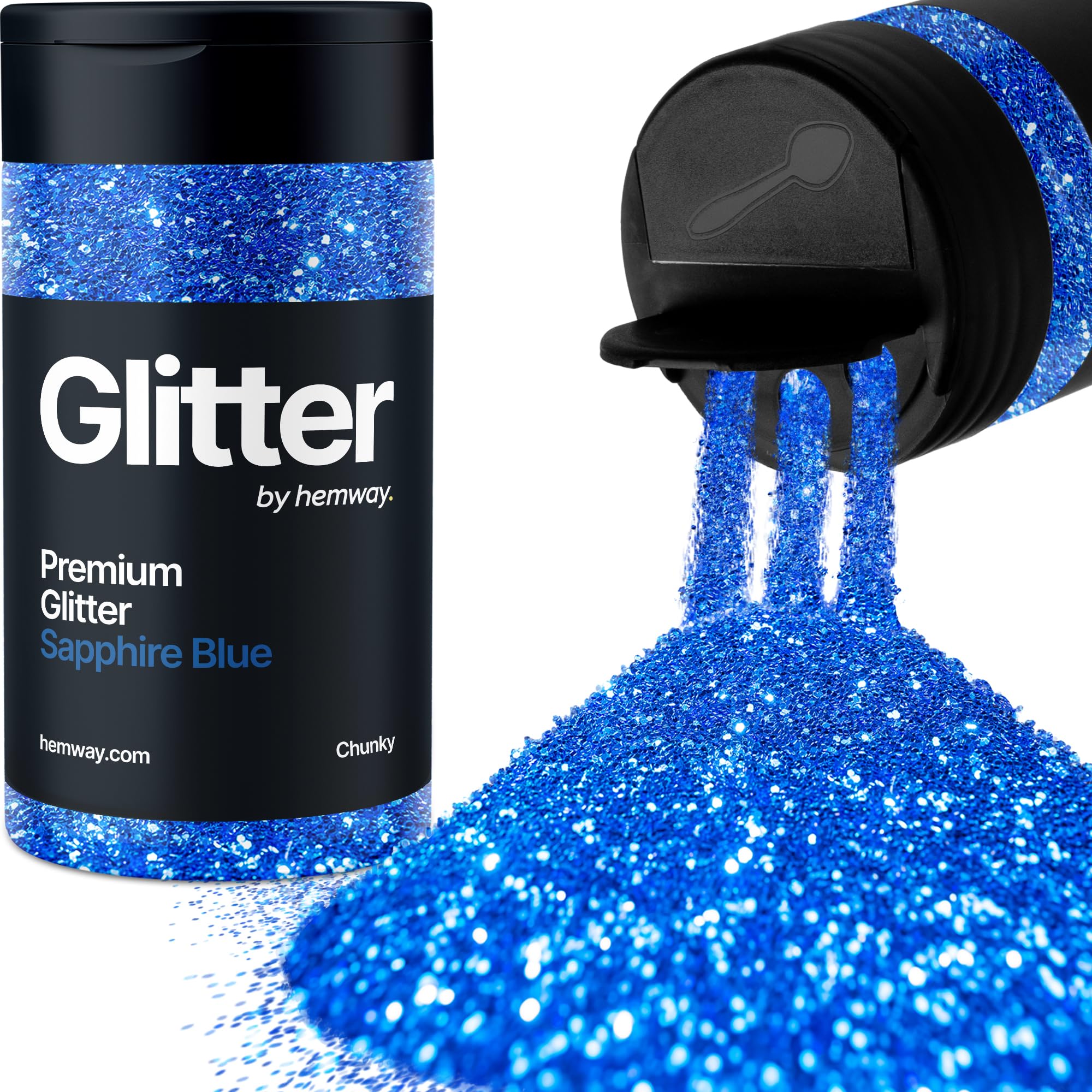 Sapphire Blue Glitter Shaker, 130g Chunky Glitter, Crafts 1/40" Metallic Flake Sapphire Blue Sequins, Resin & Epoxy Crafts, Decorating, Halloween, Christmas Nail, Face, Hemway