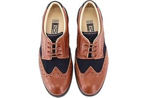 SIRRI Boys Suede Patent Dress Shoes Lace Up Brogue Formal Wedding Footwear