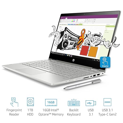 Buy Hp Pavilion X360 14 Cd0053tx Laptop 8th Gen I5 50u 8gb Ddr4 1tb Hdd 16gb Optane Nvidia Mx130 2gb Graphics Win 10 Ms Office H S 16 Mineral Silver Online At Low Prices In India Amazon In