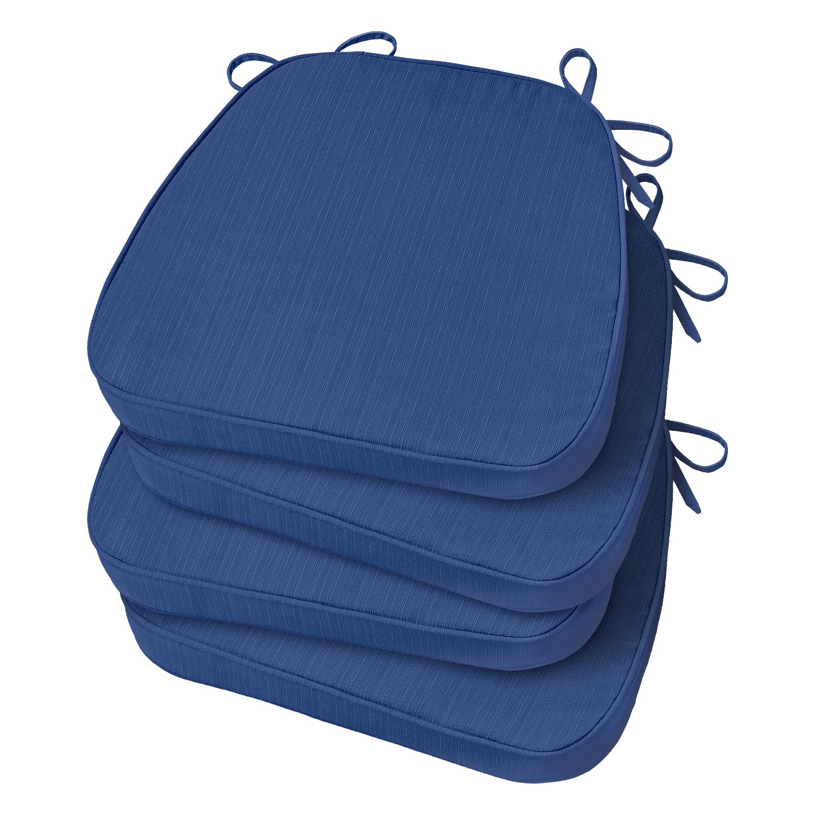 Photo 1 of Basic Beyond Chair Cushions for Dining Chairs, D-Shaped Kitchen Chair Cushions with Ties Set of 4, 2.5" Thick Seat Cushions for Dining Room/Kitchen Chairs, 17" x 16", Royal Blue