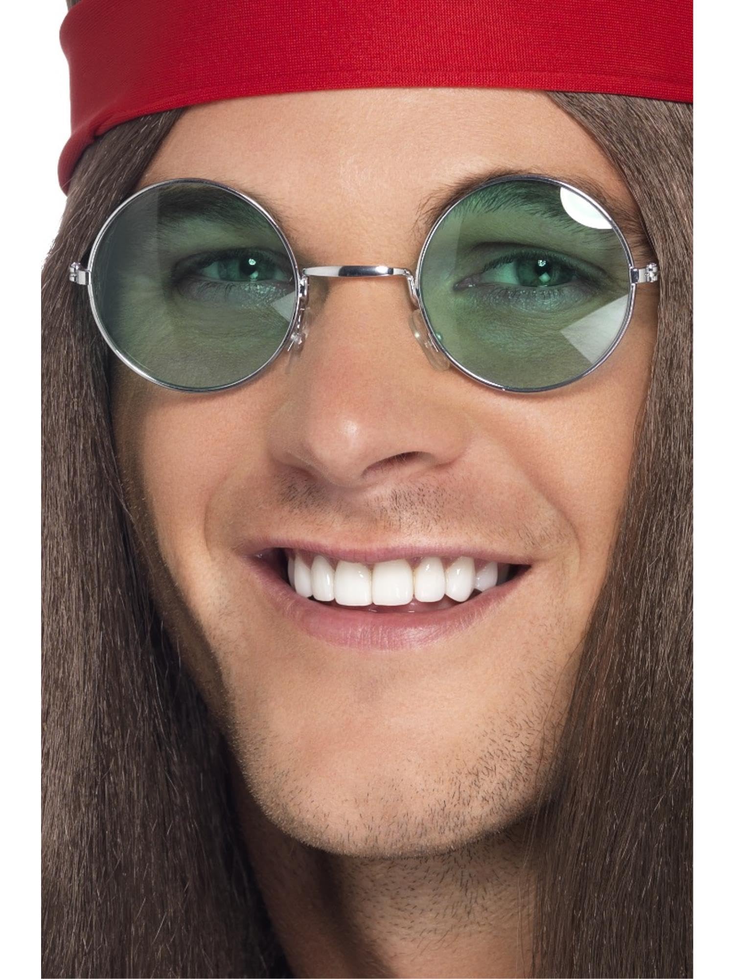 Hippie Specs, Silver, Assorted Coloured Lenses Halloween