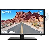 SYLVOX 27 Inch Smart TV 12/24 Volt TV 1080P FHD RV TV Android 11.0 Built-in Digital Video Disc Player with WiFi, Wireless Connection and Digital Noise Reduction Function