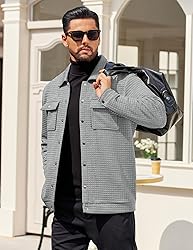 COOFANDY Mens Waffle Shirt Jackets Casual Stylish