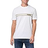 GUESS Men's Eco Jamey T-Shirt, 4G AOP White Tonal
